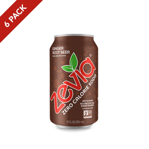 Zevia Soda -  Ginger Root Beer 6 Pack