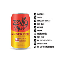 Load image into Gallery viewer, Zevia Mixer Ginger Beer 7.5 oz. (6 pack)
